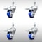 Service Caster 3 Inch SS Blue Polyurethane 1/2 Inch Threaded Stem Caster Set Total Lock Brake SCC-SSTSTTL20S314-PPUB-BLUE-121315-4 - alternate 1